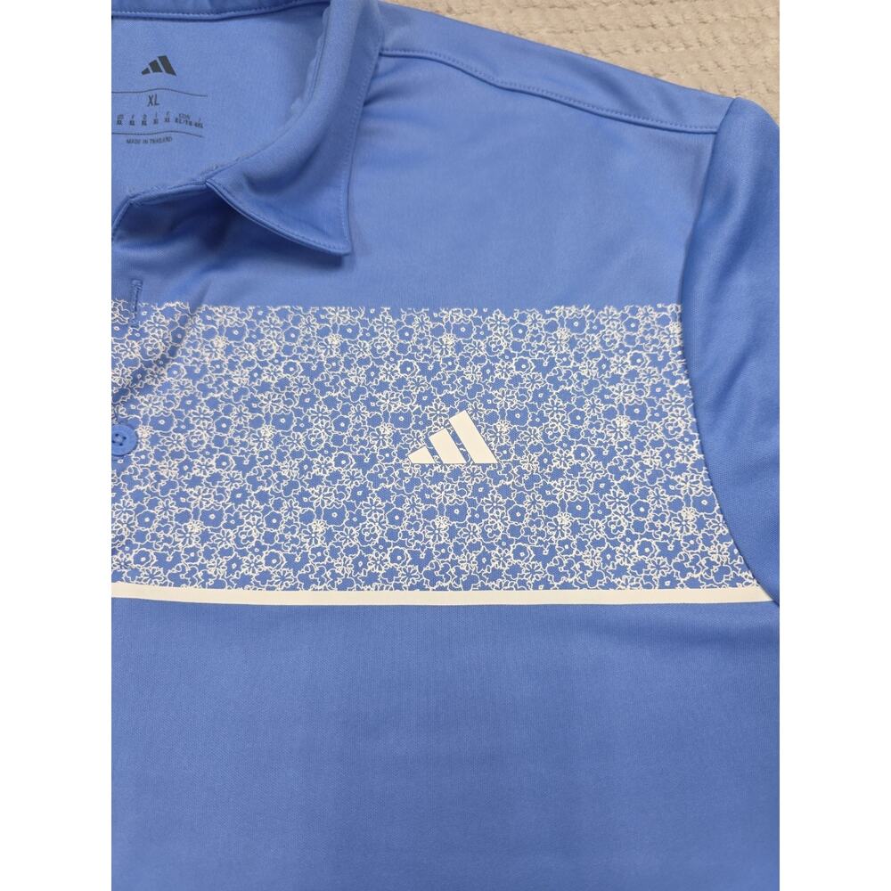 Adidas Shirt Mens XL Performance Polo Periwinkle Blue Short Sleeve - Picture 5 of 8